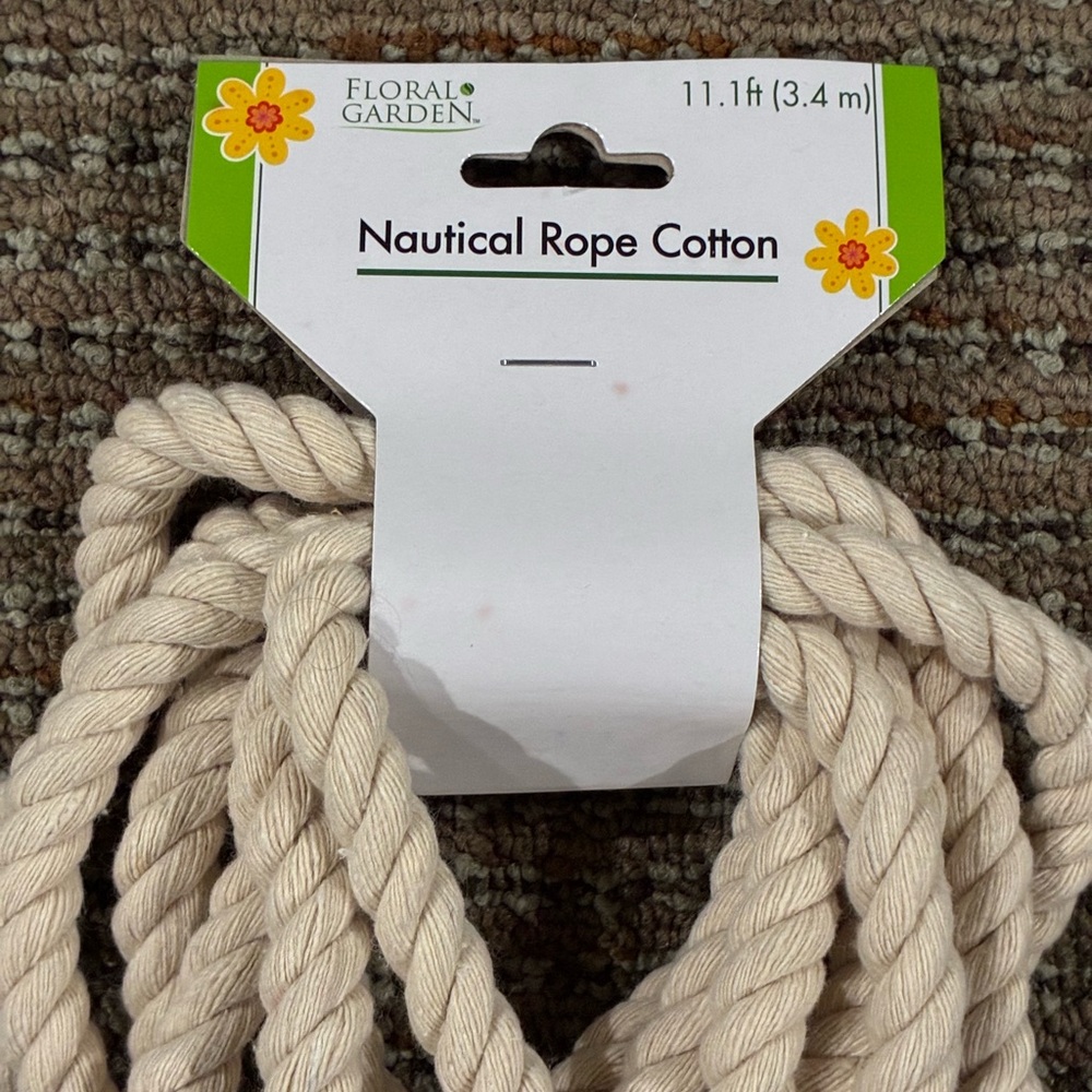 Floral Garden Nautical Rope Cotton 11.1 ft NWT